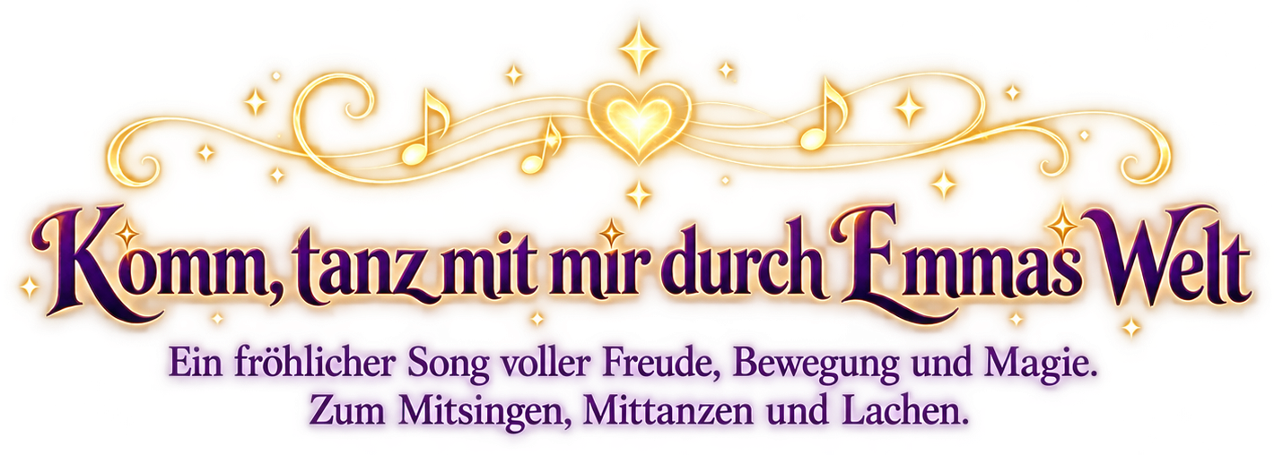 Komm, tanz mit mir durch Emmas Welt &ndash; Ein fröhlicher Song voller Freude, Bewegung und Magie. Zum Mitsingen, Mittanzen und Lachen.