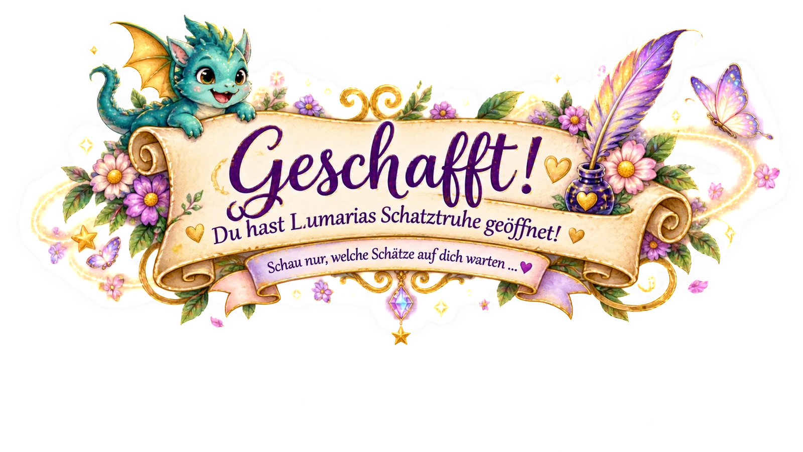 Geschafft! Du hast Lumarias Schatztruhe geöffnet! Schau nur, welche Schätze auf dich warten …